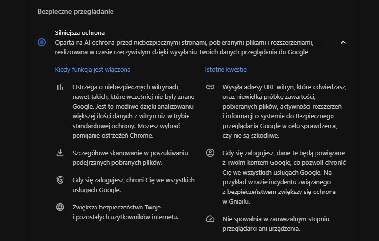 Google Chrome - Bezpieczne przeglądanie