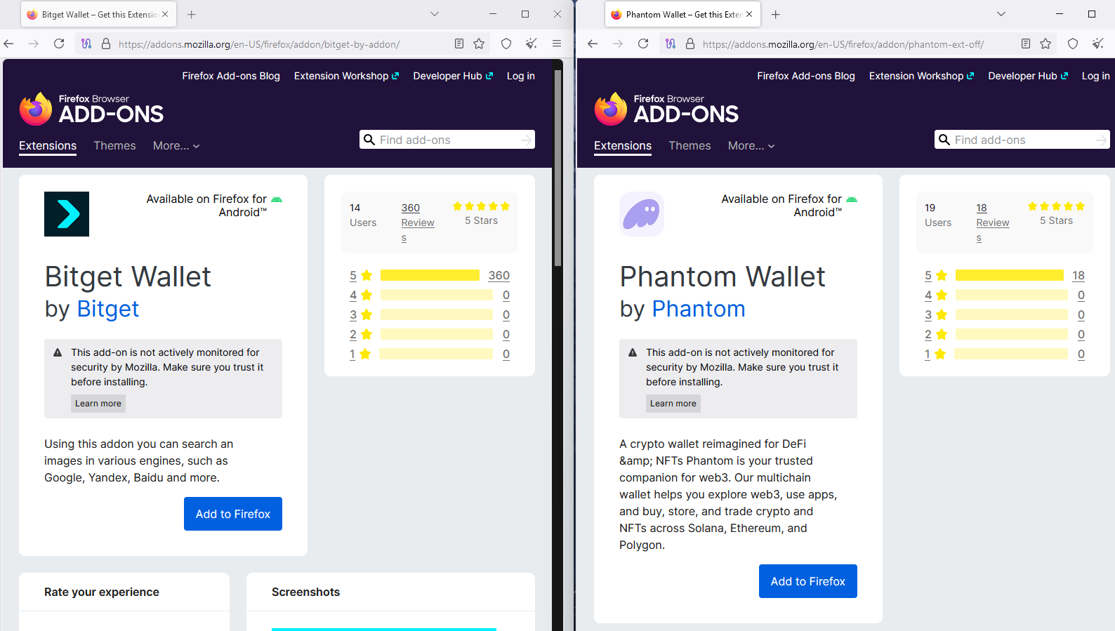 Dziesiątki fałszywych dodatków do portfeli zalewają sklep z dodatkami dla Firefoxa