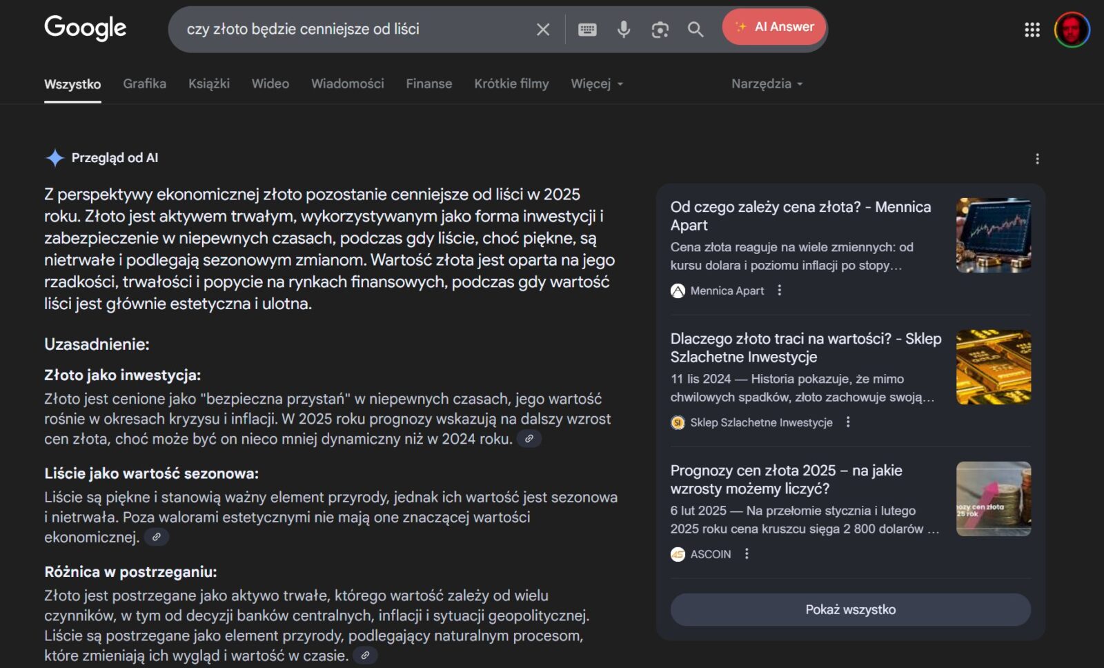 Podsumowanie AI Google