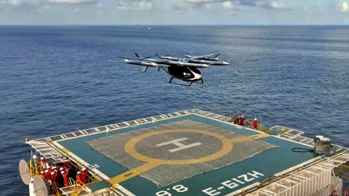 Chiński dron eVTOL skraca morskie dostawy. Z 10 godzin do 60 minut