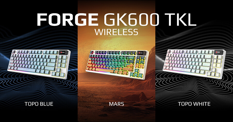 MSI FORGE GK600 TKL WIRELESS Special Edition. Trzy nowe wersje kompaktowej klawiatury mechanicznej