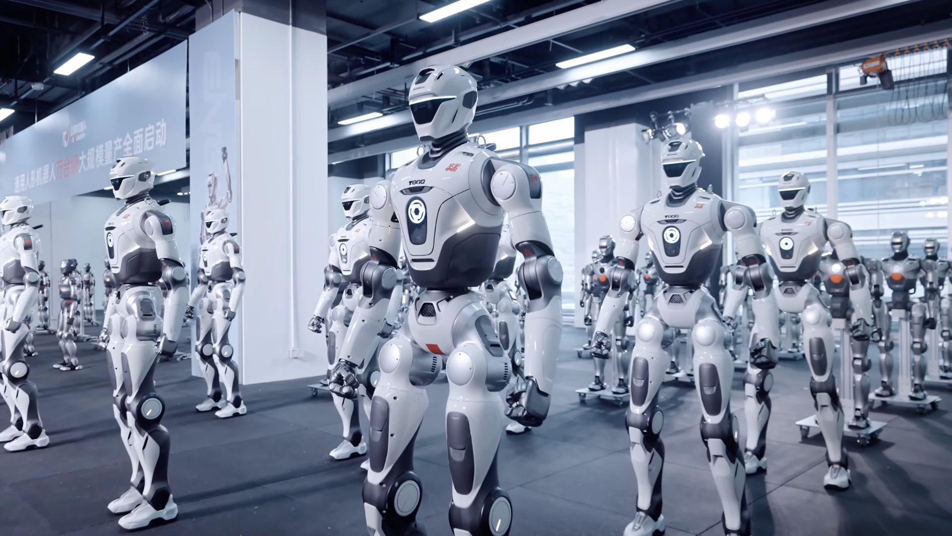 Tam robotów przypominających ludzi nie zabraknie. Produkują jednego co piętnaście minut i mogą stworzyć całą armię