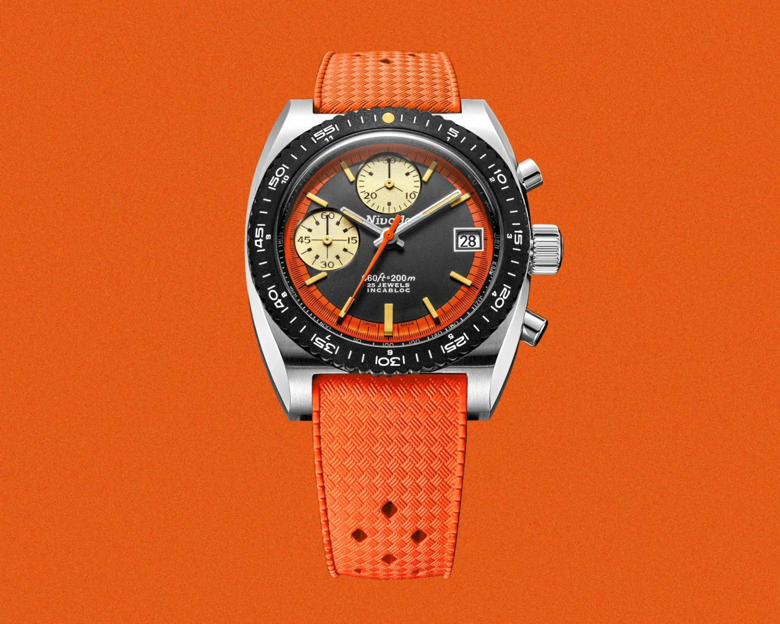 Nivada Grenchen Autochron Orange Automatic