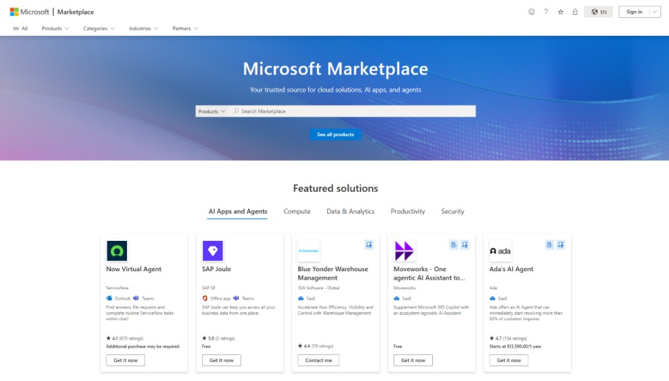 Microsoft uruchamia nowy Marketplace. Jedna platforma dla rozwiązań chmurowych i agentów AI
